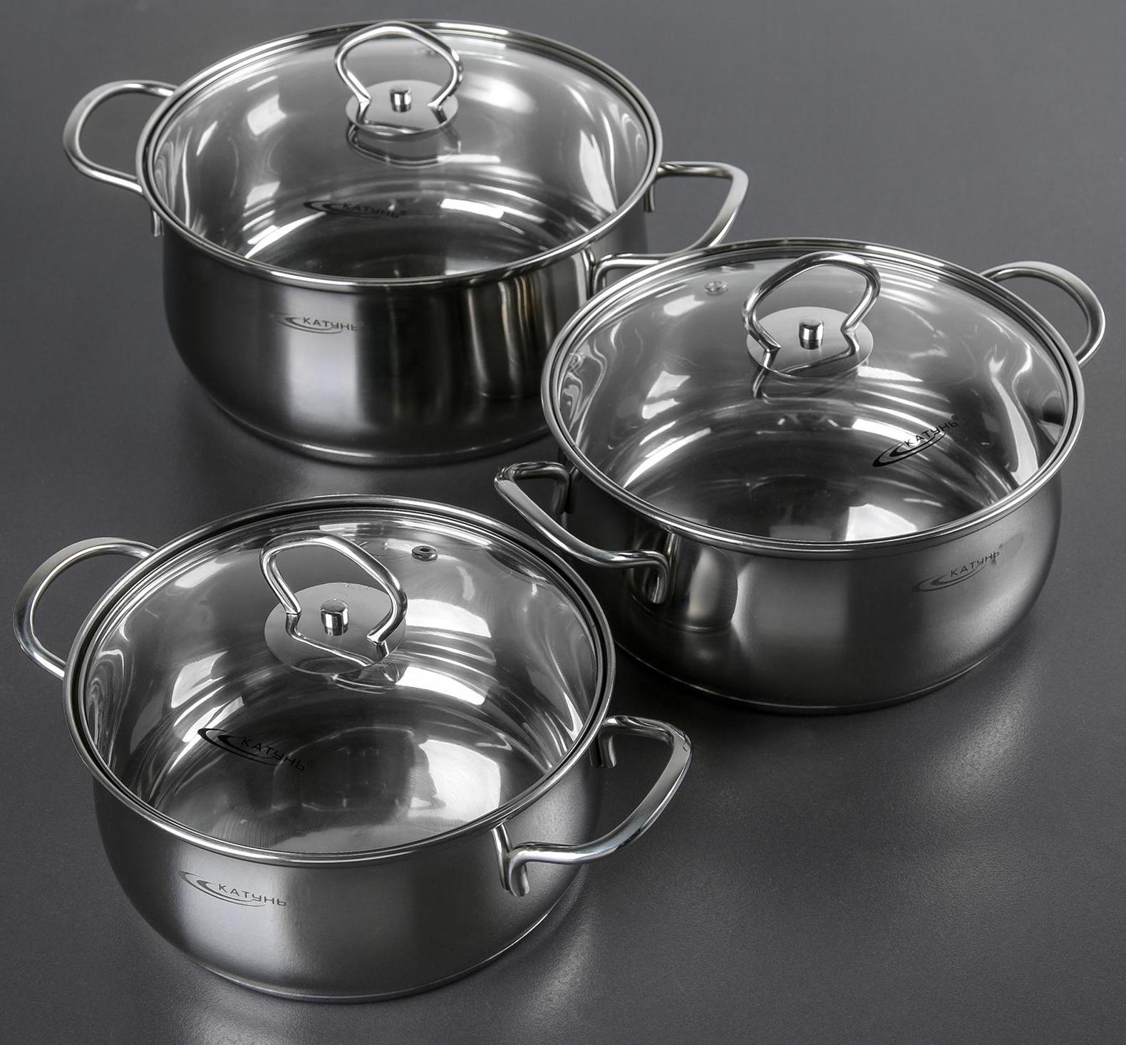 Набор кастрюль «Лира», 3 предмета: 2,2 л, 3,2 л, 4,2 л, капсульное дно