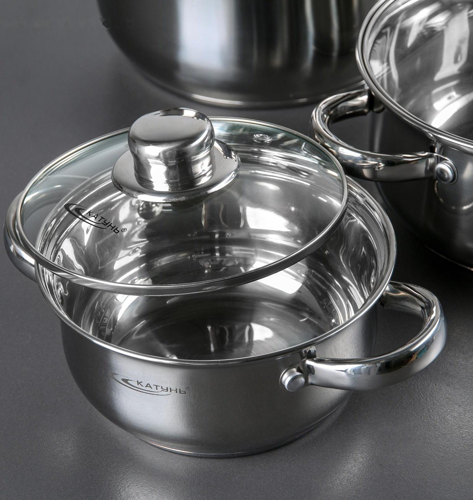 Набор кастрюль «Гретта», 4 предмета: 1,6/2,2/3,2/4,2 л, крышки, капсульное дно, индукция