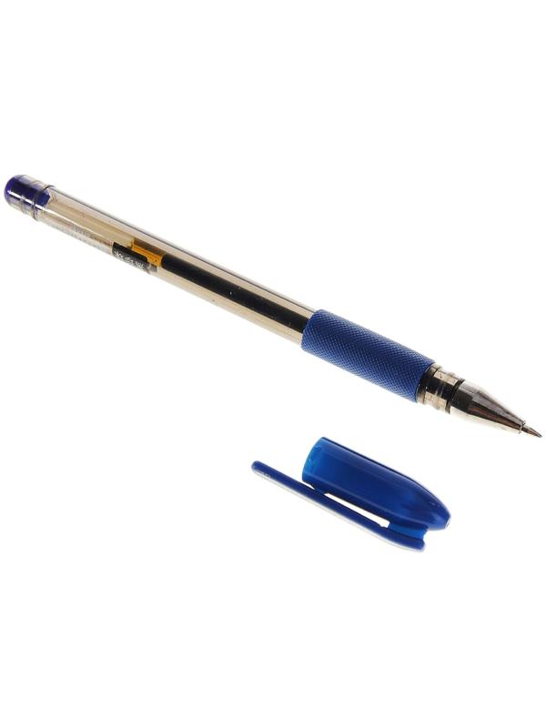 Ручка гелевая, 0.7 мм, синий стрежень, тонированный корпус, с резиновым держателем