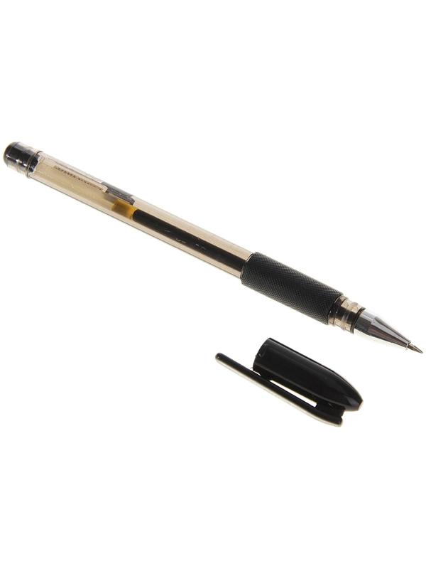 Ручка гелевая, 0.5 мм, чёрный стержень, тонированный корпус, с резиновым держателем