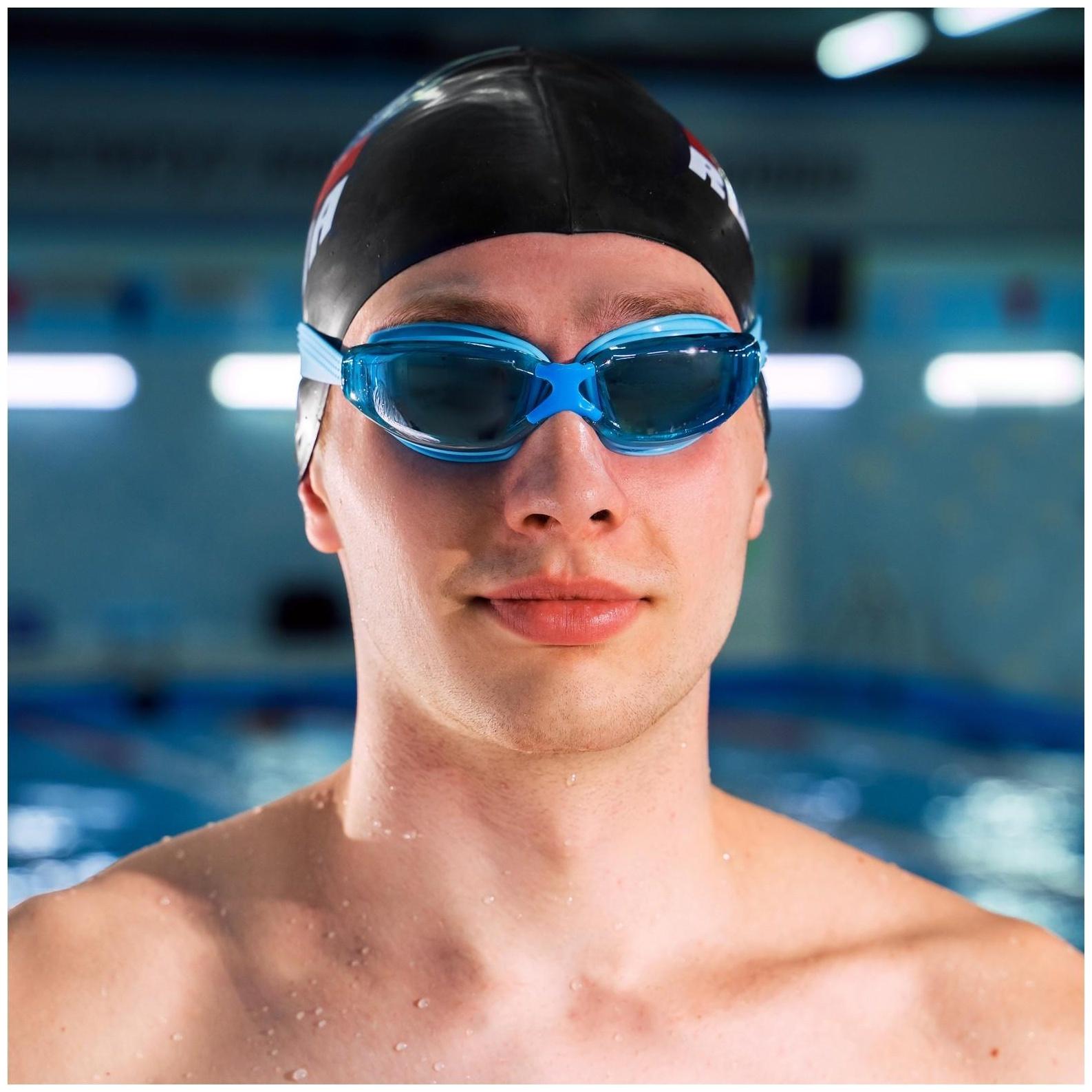 Очки для плавания взрослые, цвета микс