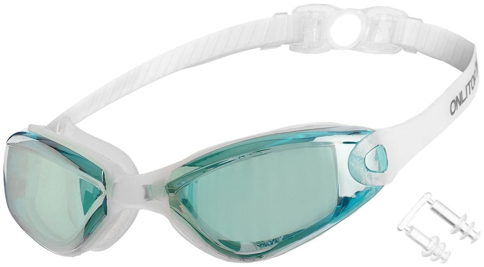 Очки для плавания взрослые + беруши, цвета микс