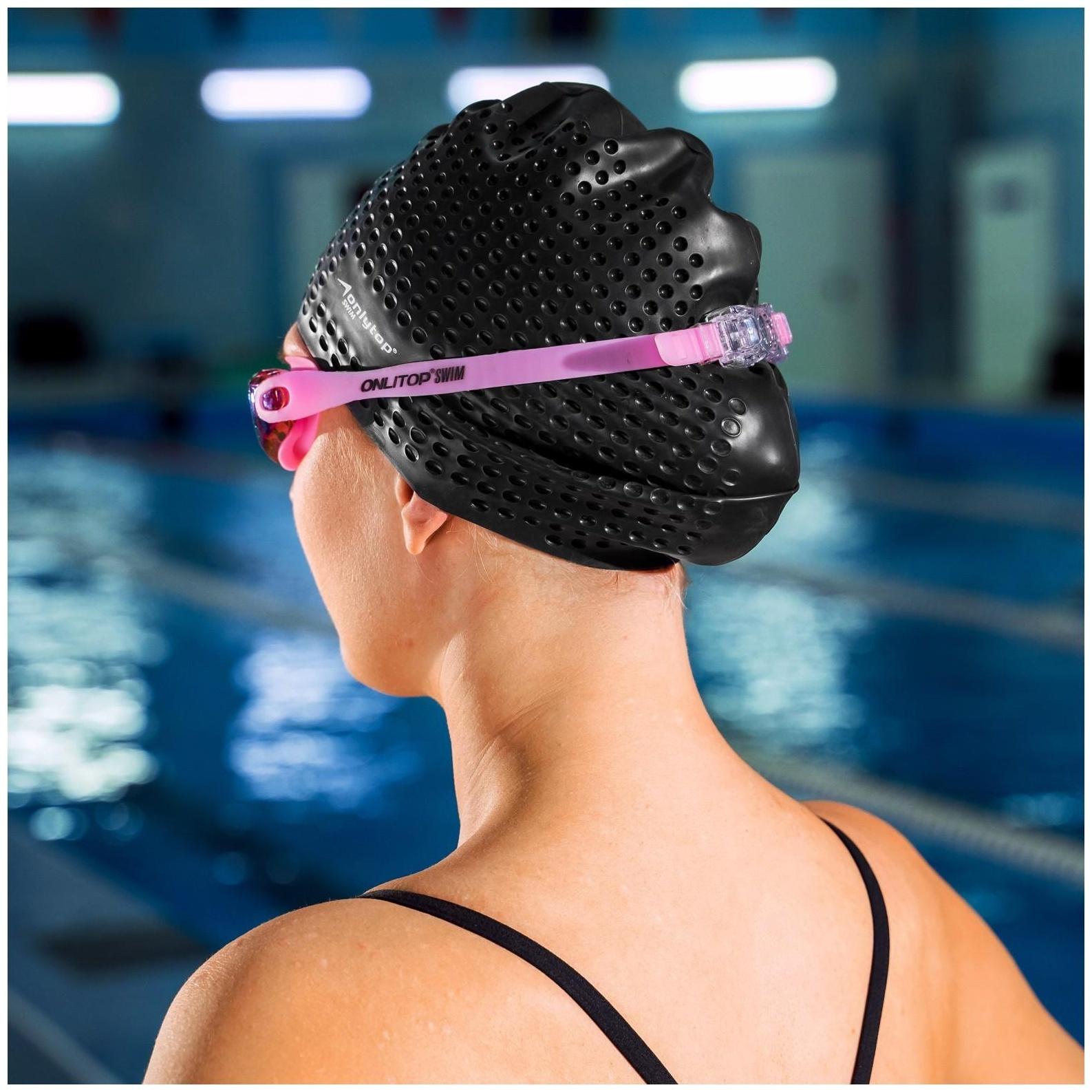 Очки для плавания взрослые + беруши, цвета микс