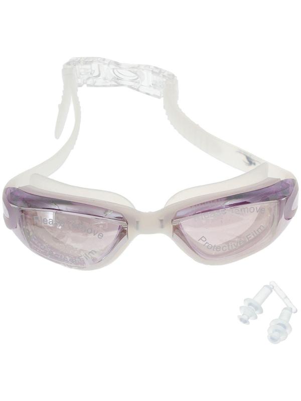 Очки для плавания взрослые + беруши, цвета микс