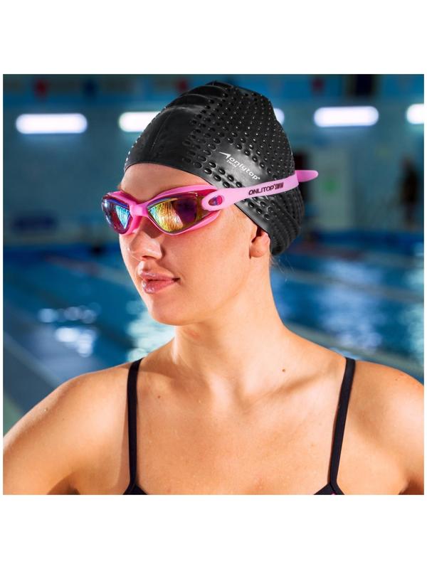 Очки для плавания взрослые + беруши, цвета микс