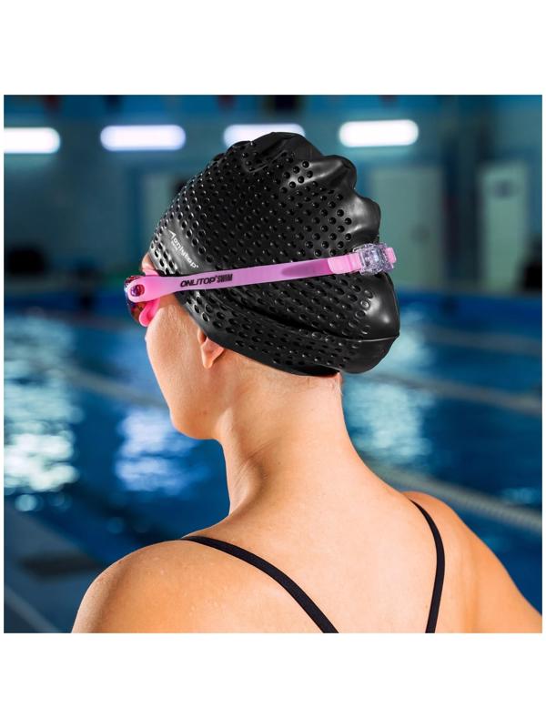 Очки для плавания взрослые + беруши, цвета микс