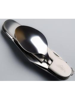 Набор туриста 4в1: нож, вилка, ложка, открывалка микс