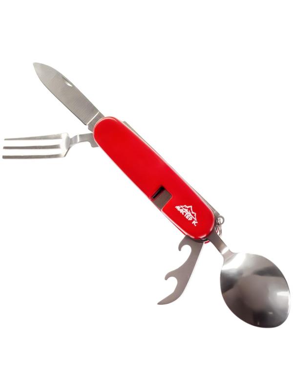 Набор туриста 4в1: нож, вилка, ложка, открывалка микс