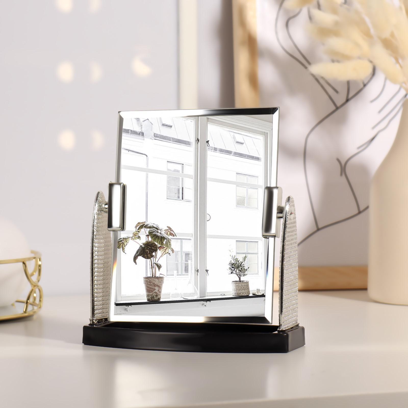 Зеркало настольное, зеркальная поверхность 11,5 × 14,5 см, цвет серебристый