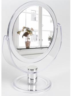 Зеркало настольное, двустороннее, с увеличением, d зеркальной поверхности 10,5 см, цвет прозрачный