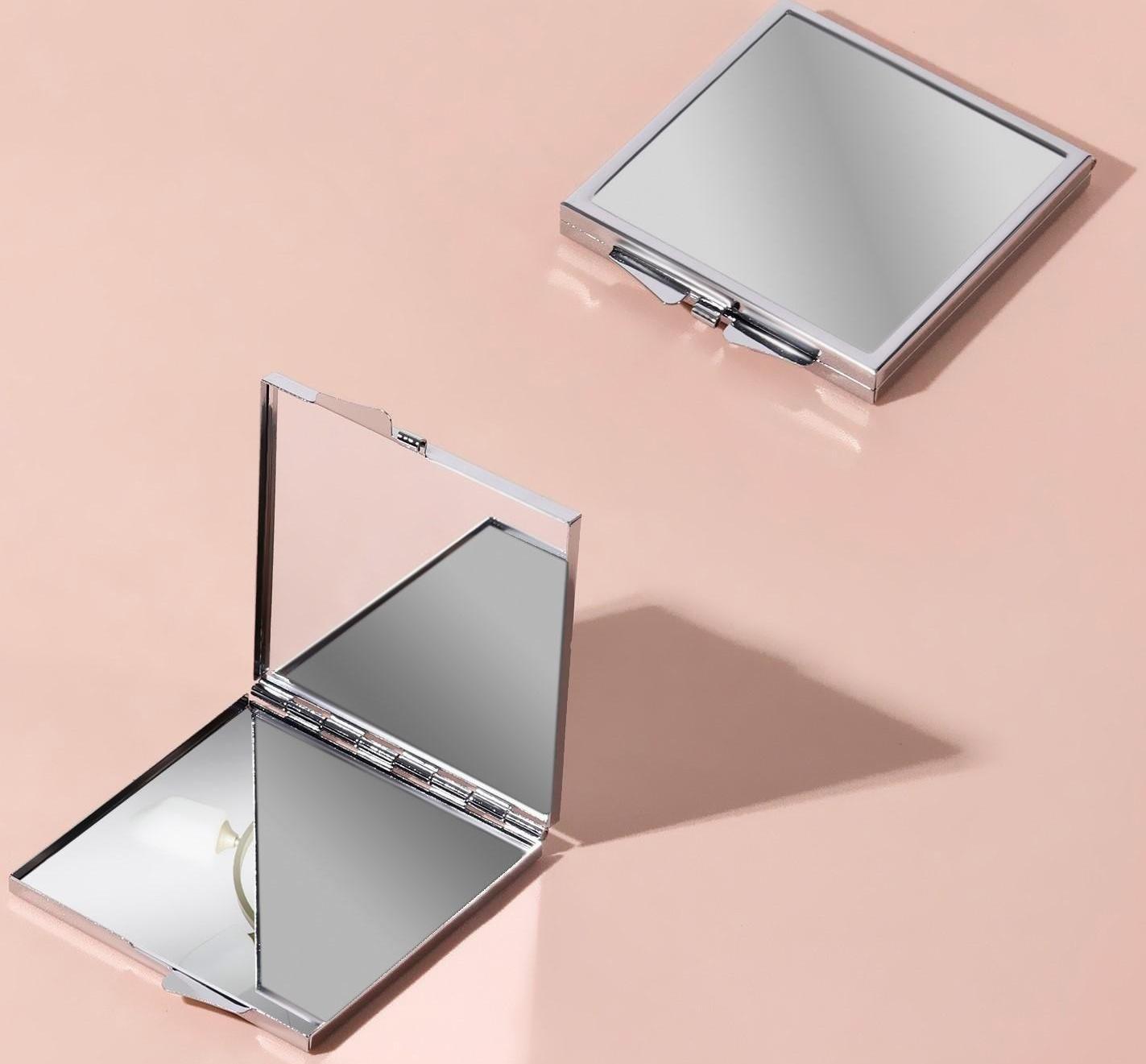Зеркало складное, 6 × 6 см, цвет серебристый