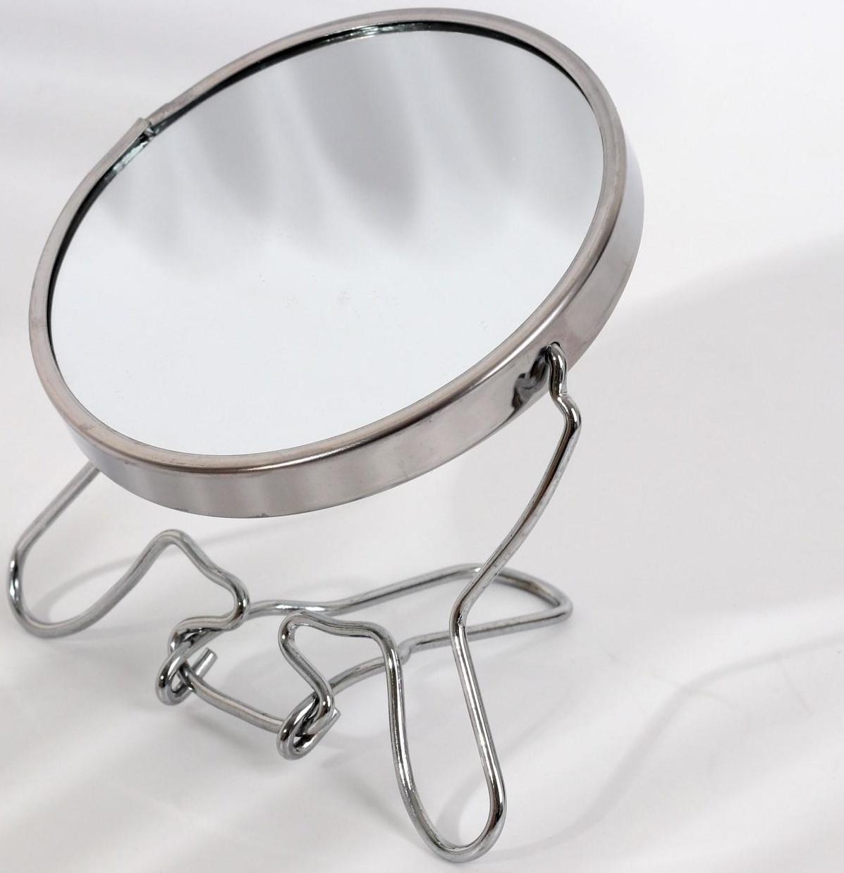 Зеркало складное-подвесное, двустороннее, с увеличением, d зеркальной поверхности 9 см, цвет серебристый