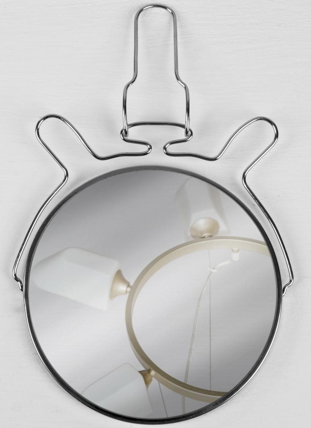 Зеркало складное-подвесное, двустороннее, с увеличением, d зеркальной поверхности 16 см, цвет серебристый