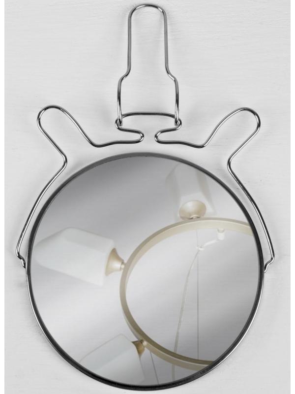 Зеркало складное-подвесное, двустороннее, с увеличением, d зеркальной поверхности 16 см, цвет серебристый