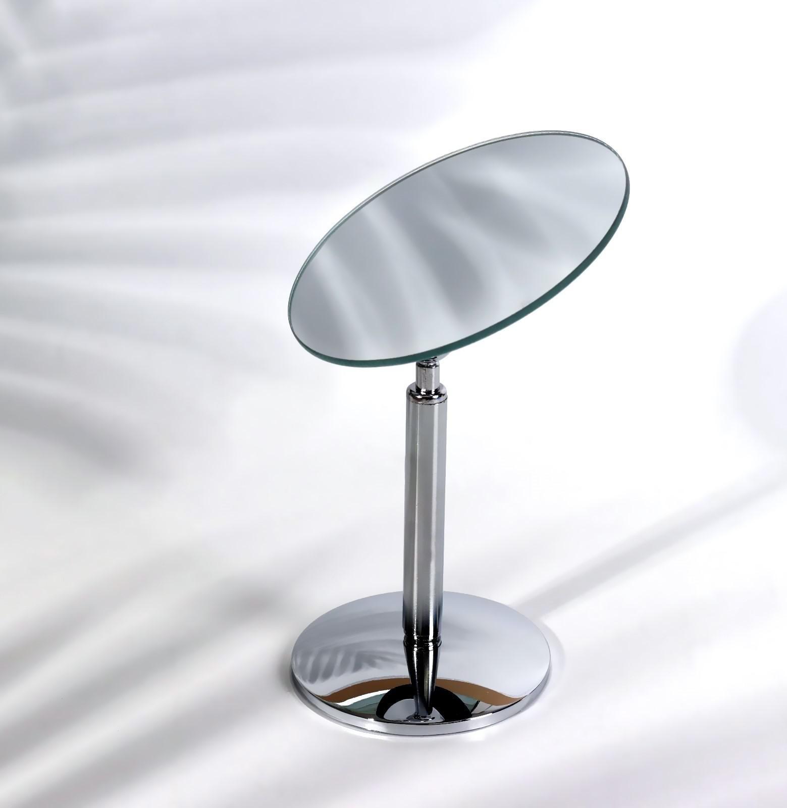 Зеркало настольное, d зеркальной поверхности 13,5 см, цвет серебристый