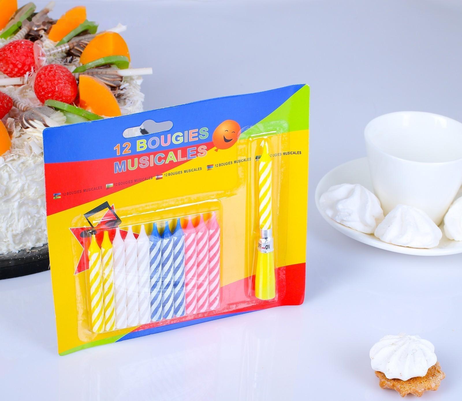 Свеча для торта (набор 12 свечей +1 музыкальная)