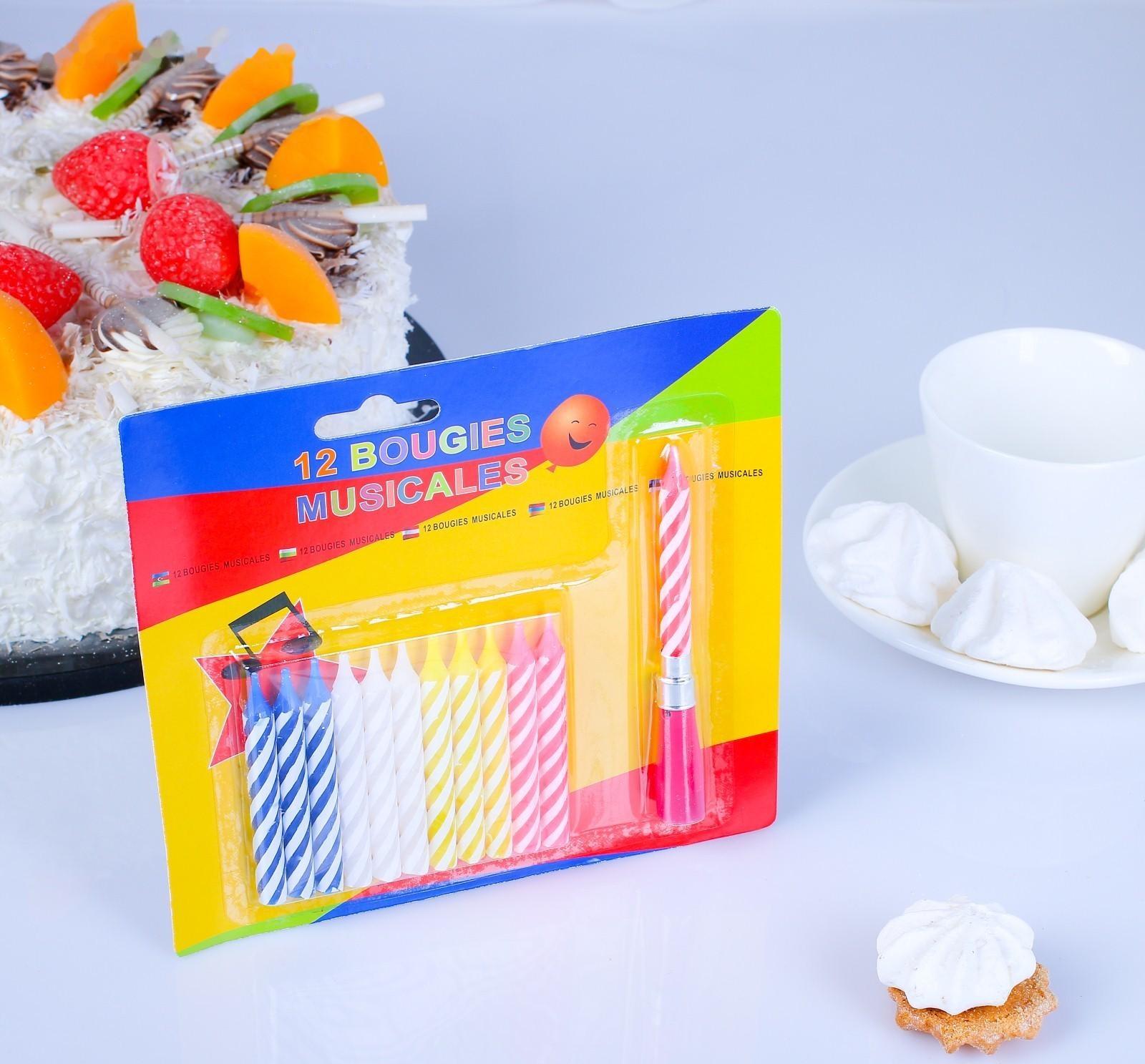 Свеча для торта (набор 12 свечей +1 музыкальная)