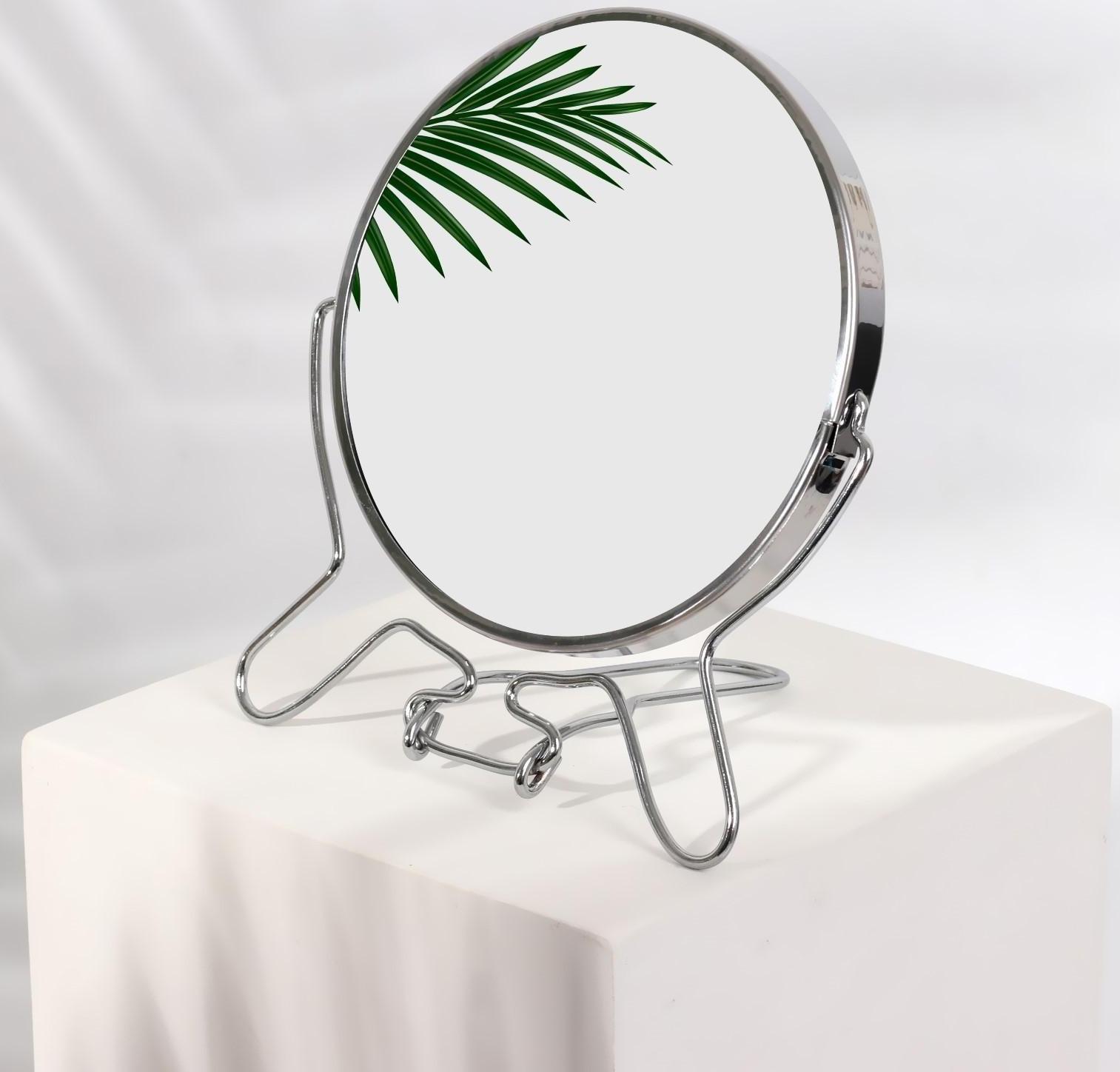 Зеркало складное-подвесное, двустороннее, с увеличением, d зеркальной поверхности 11,5 см, цвет серебристый