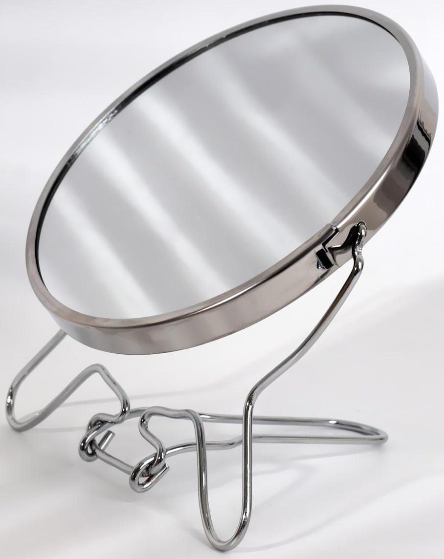 Зеркало складное-подвесное, двустороннее, с увеличением, d зеркальной поверхности 11,5 см, цвет серебристый