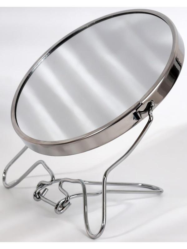 Зеркало складное-подвесное, двустороннее, с увеличением, d зеркальной поверхности 11,5 см, цвет серебристый