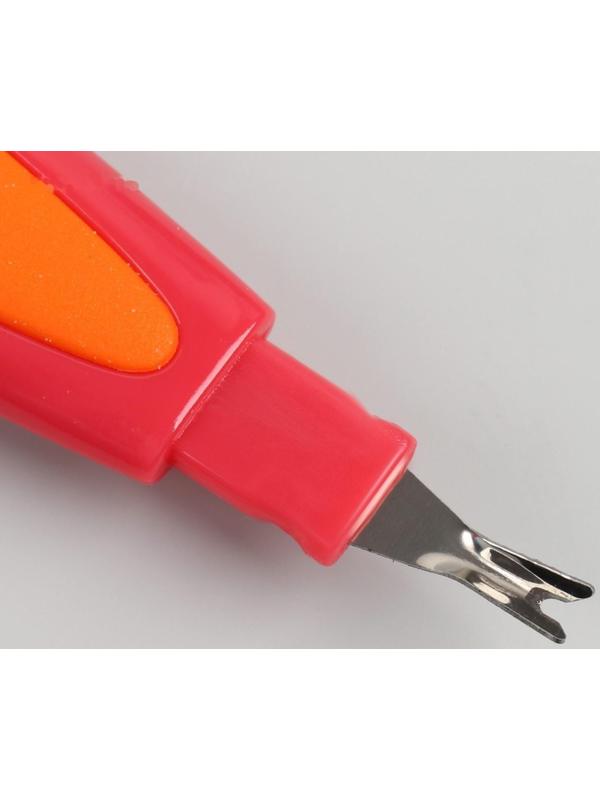 Пилка-триммер металлическая для ногтей, прорезиненная ручка, с защитным колпачком, 19 см, цвет МИКС