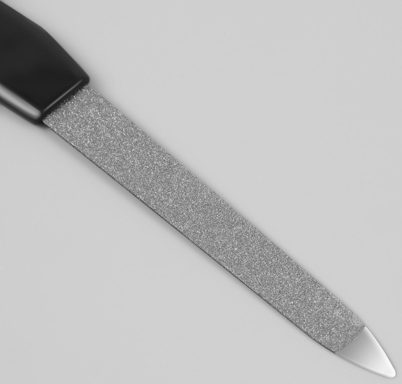 Пилка металлическая для ногтей, 12 см, в чехле, цвет серебристый/чёрный