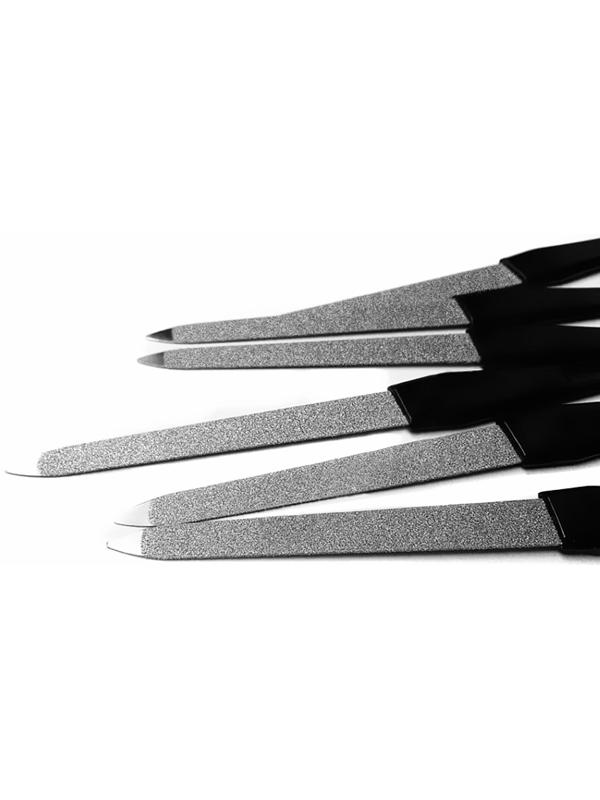 Пилка металлическая для ногтей, 15 см, в чехле, цвет серебристый/чёрный