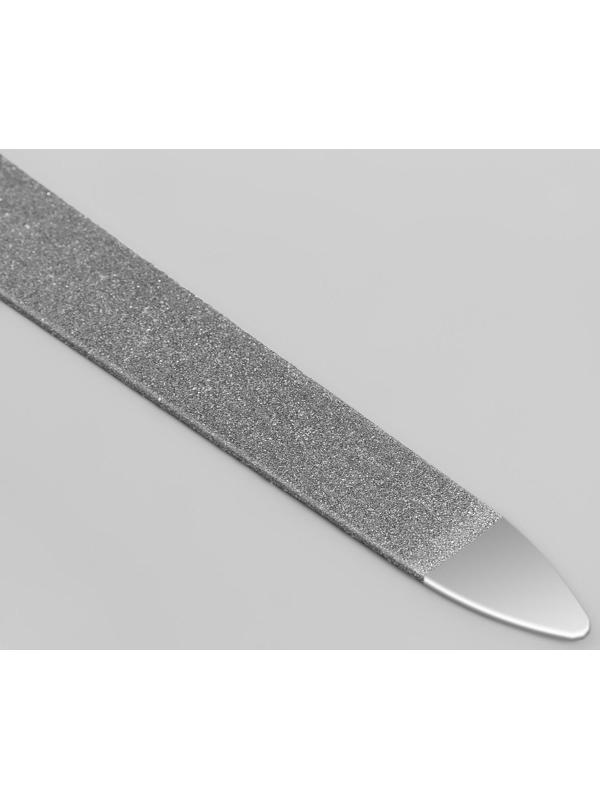 Пилка металлическая для ногтей, 15 см, в чехле, цвет серебристый/чёрный