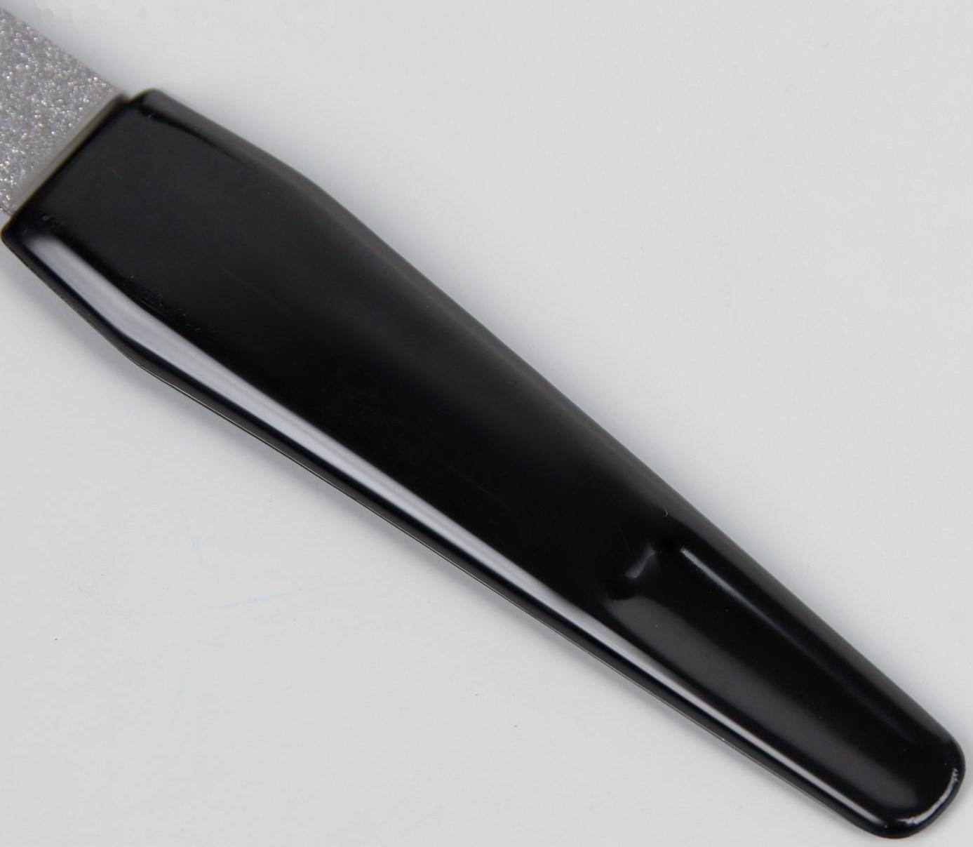 Пилка металлическая для ногтей, 17 см, в чехле, цвет серебристый/чёрный