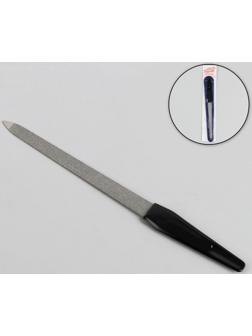 Пилка металлическая для ногтей, 17 см, в чехле, цвет серебристый/чёрный