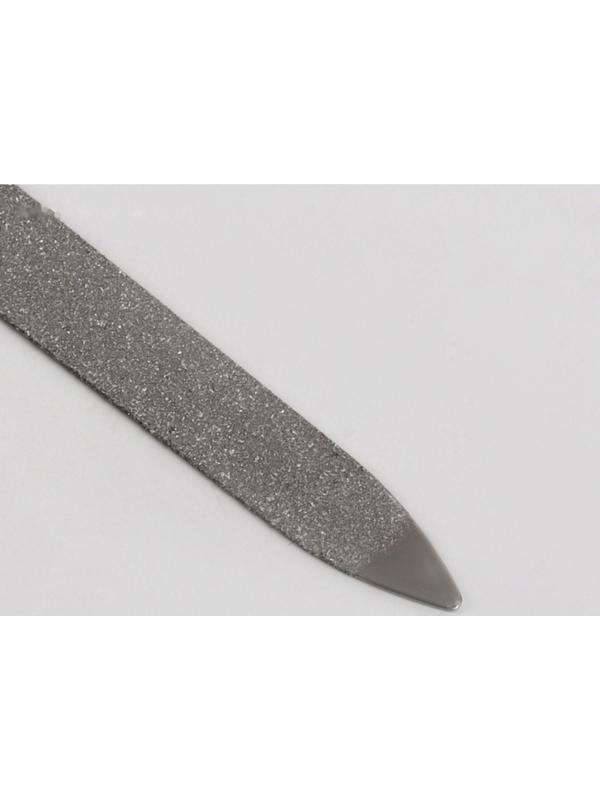 Пилка металлическая для ногтей, 17 см, в чехле, цвет серебристый/чёрный
