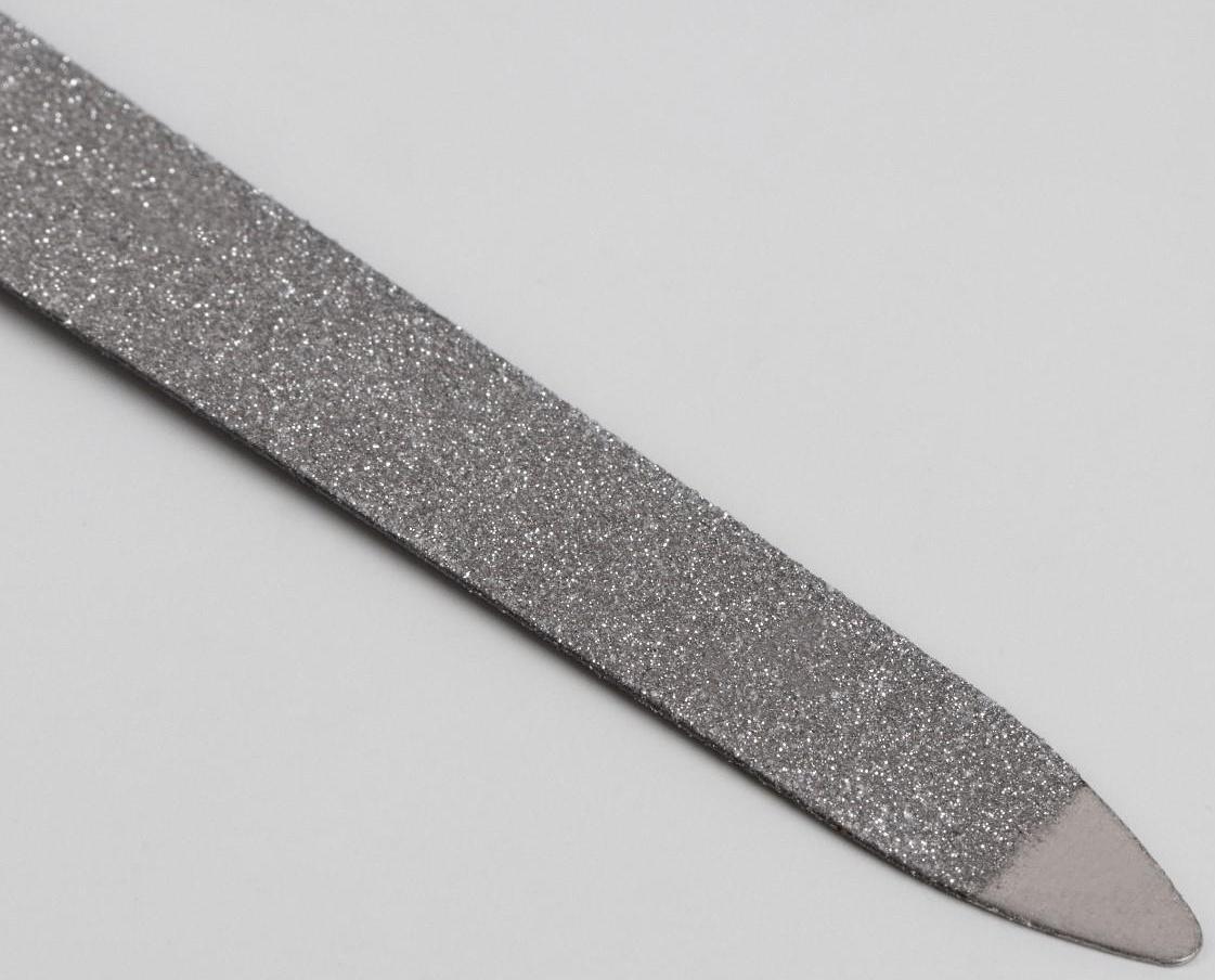 Пилка-триммер металлическая для ногтей, 17 см, с защитным колпачком, в чехле, цвет чёрный