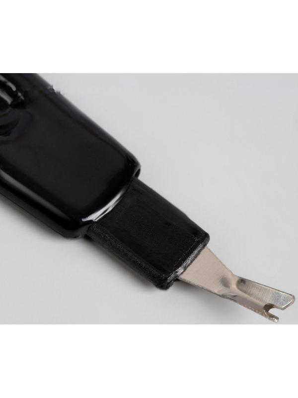 Пилка-триммер металлическая для ногтей, 17 см, с защитным колпачком, в чехле, цвет чёрный