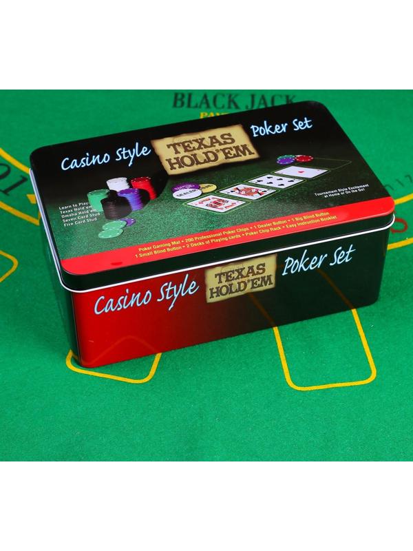 Покер, набор для игры (карты 2 колоды, фишки 200 шт.), без номинала, 60 х 90 см