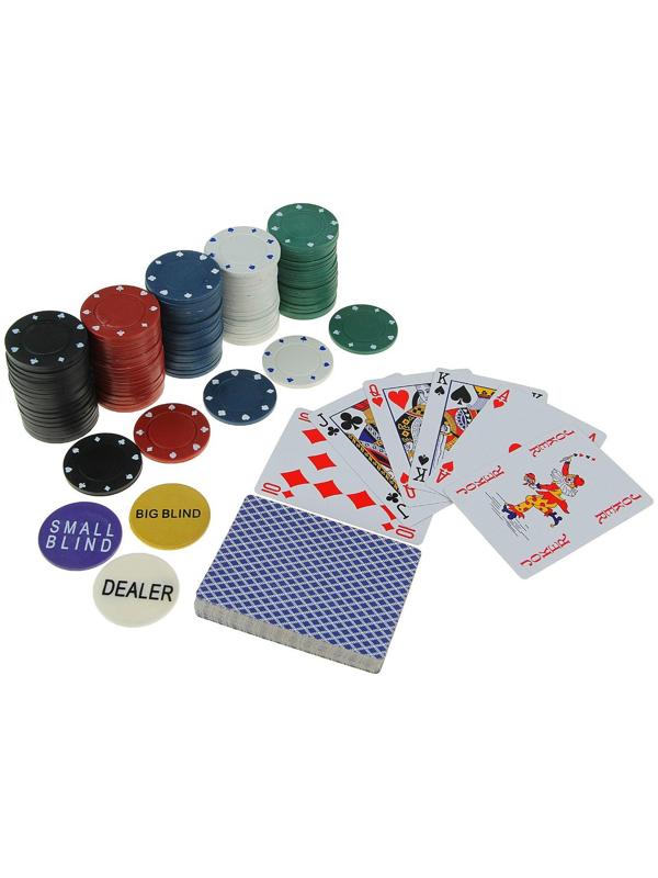 Покер, набор для игры (карты 2 колоды, фишки 200 шт.), без номинала, 60 х 90 см