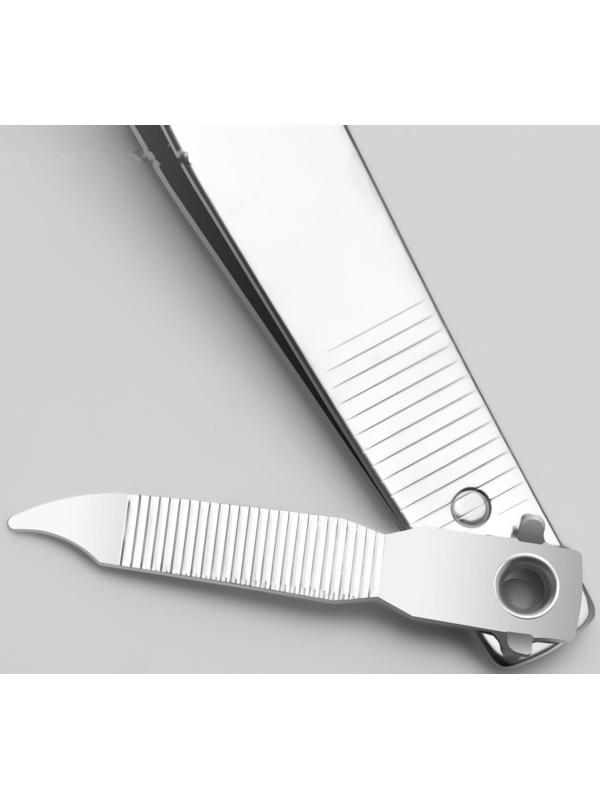 Кусачки-книпсер маникюрные, с пилкой, 5,5 см, на блистере, цвет серебристый