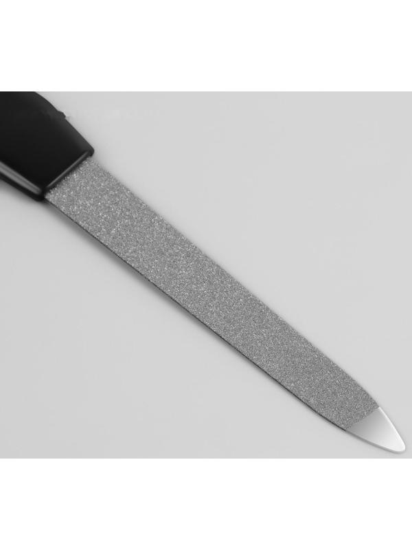 Пилка металлическая для ногтей, 12 см, на блистере, цвет серебристый/чёрный