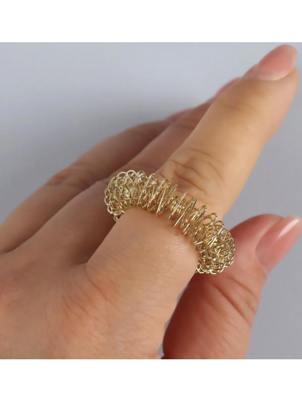 Массажёры для пальцев рук, d 3 × 0,8 см, 2 шт, цвет золотистый