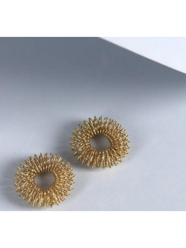 Массажёры для пальцев рук, d 3 × 0,8 см, 2 шт, цвет золотистый