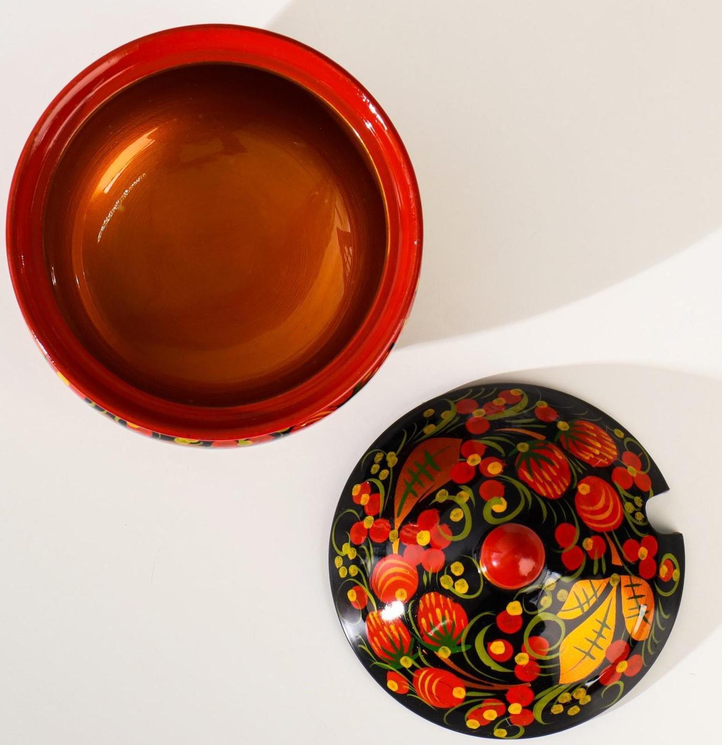 Сахарница «Ягодка», 11х12 см, хохлома