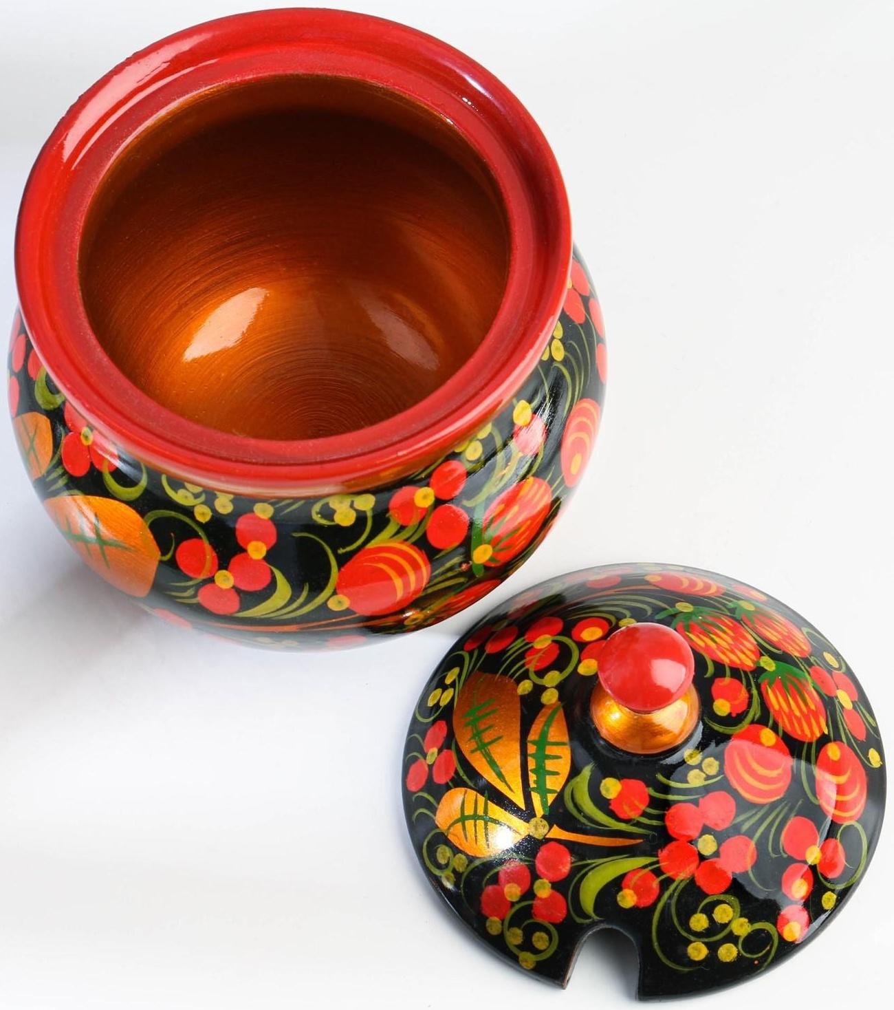 Сахарница «Ягодка», 11х12 см, хохлома