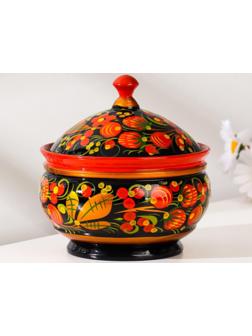 Сахарница «Ягодка», 11х12 см, хохлома