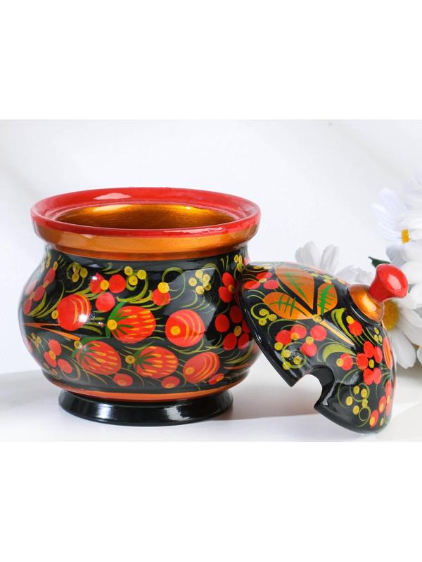 Сахарница «Ягодка», 11х12 см, хохлома