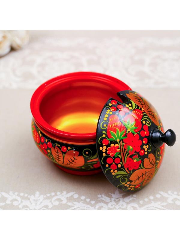 Сахарница «Ягодка», 11х12 см, хохлома