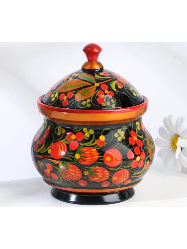 Сахарница «Ягодка», 11х12 см, хохлома