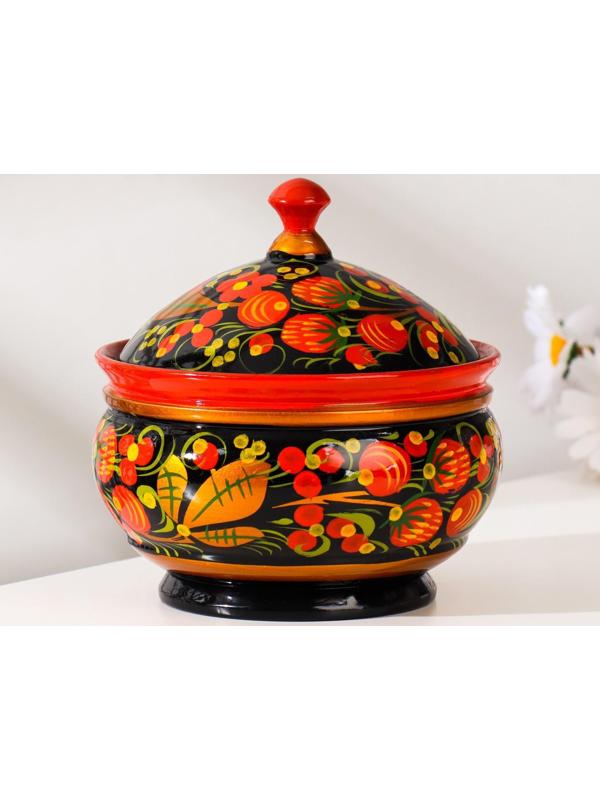 Сахарница «Ягодка», 11х12 см, хохлома