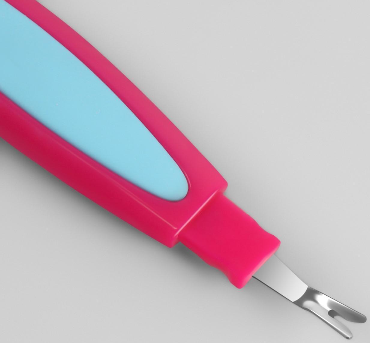 Пилка-триммер металлическая для ногтей, прорезиненная ручка, 14 см, на блистере, цвет МИКС