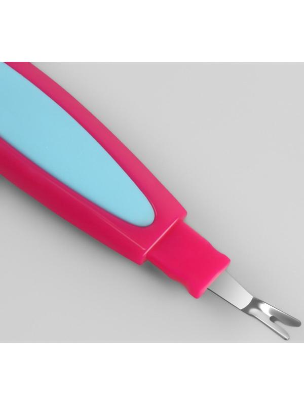 Пилка-триммер металлическая для ногтей, прорезиненная ручка, 14 см, на блистере, цвет МИКС