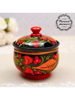 Сахарница «Ягодка», малая, 10×9,5×9,5 см, хохлома, микс