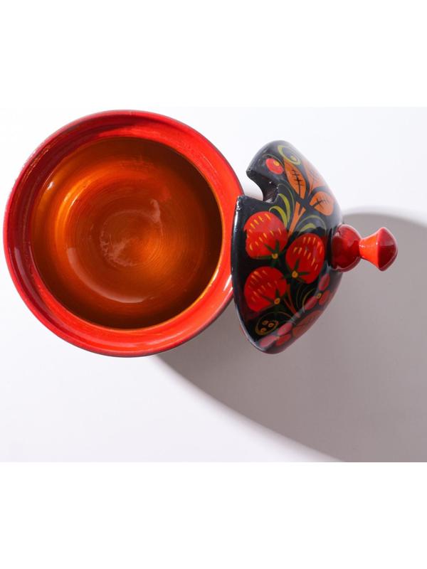 Сахарница «Ягодка», малая, 10×9,5×9,5 см, хохлома, микс